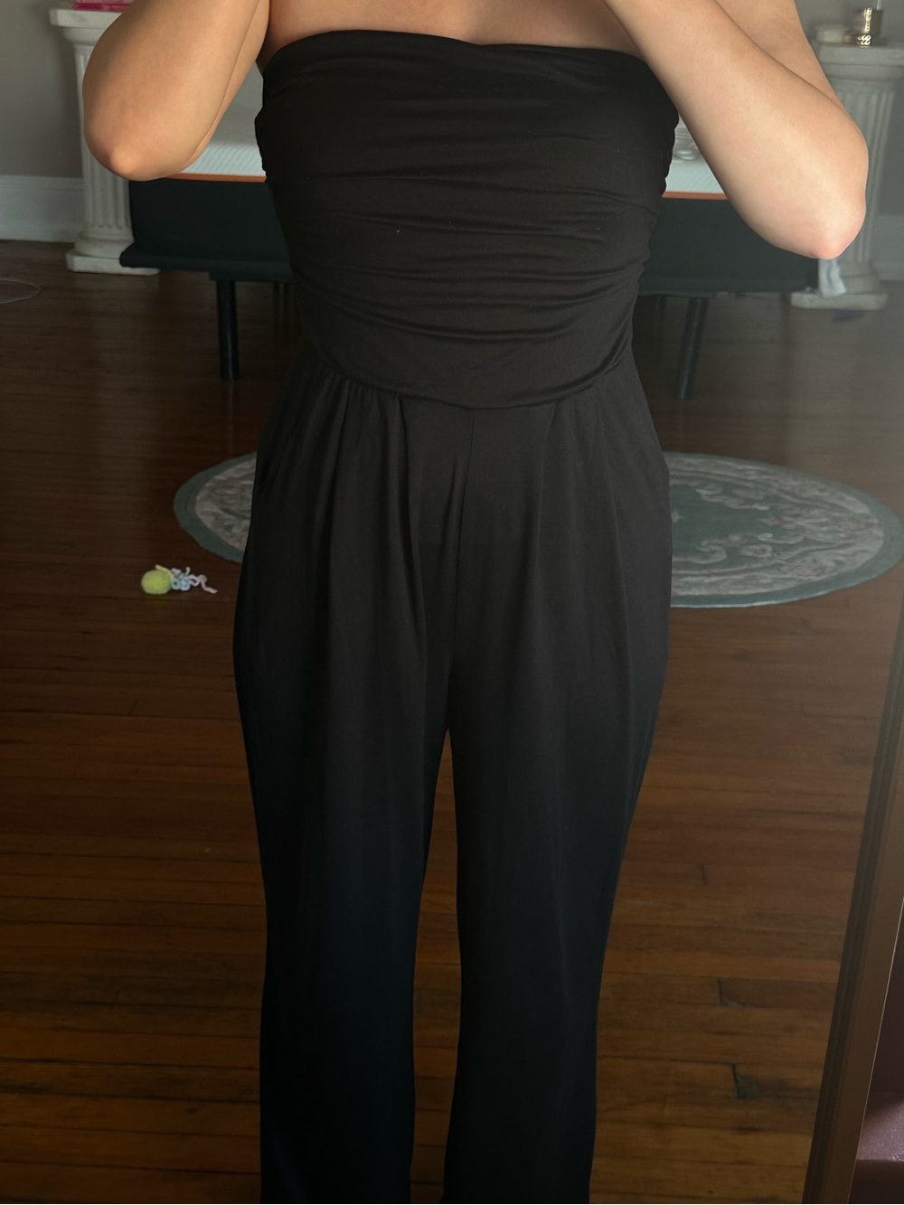 Heart Hips Black Strapless Wide-Leg Jumpsuit